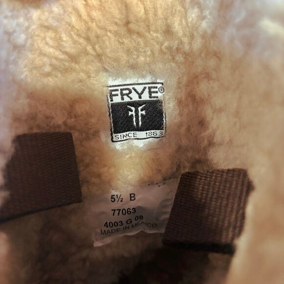 Frye Shearling Campus Boots, Rich Cocoa Brown Leather, Gum Sole, Womens 5.5 - Picture 6 of 9